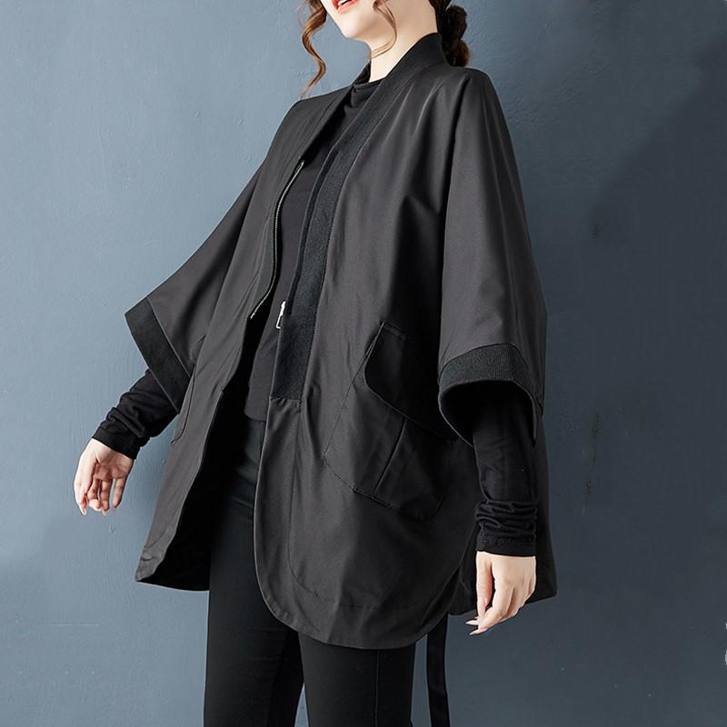 Plus size Black jaket causal loose spring autumn women Jacket Coat
