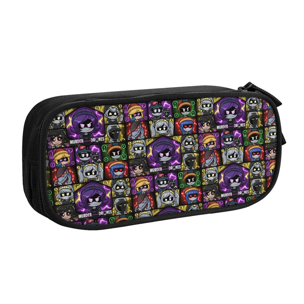 Murder Drones Horror Comedy Cute Pencil Case Boy Girl Large Capacity Anime Movies Game Pencil Box School Supplies