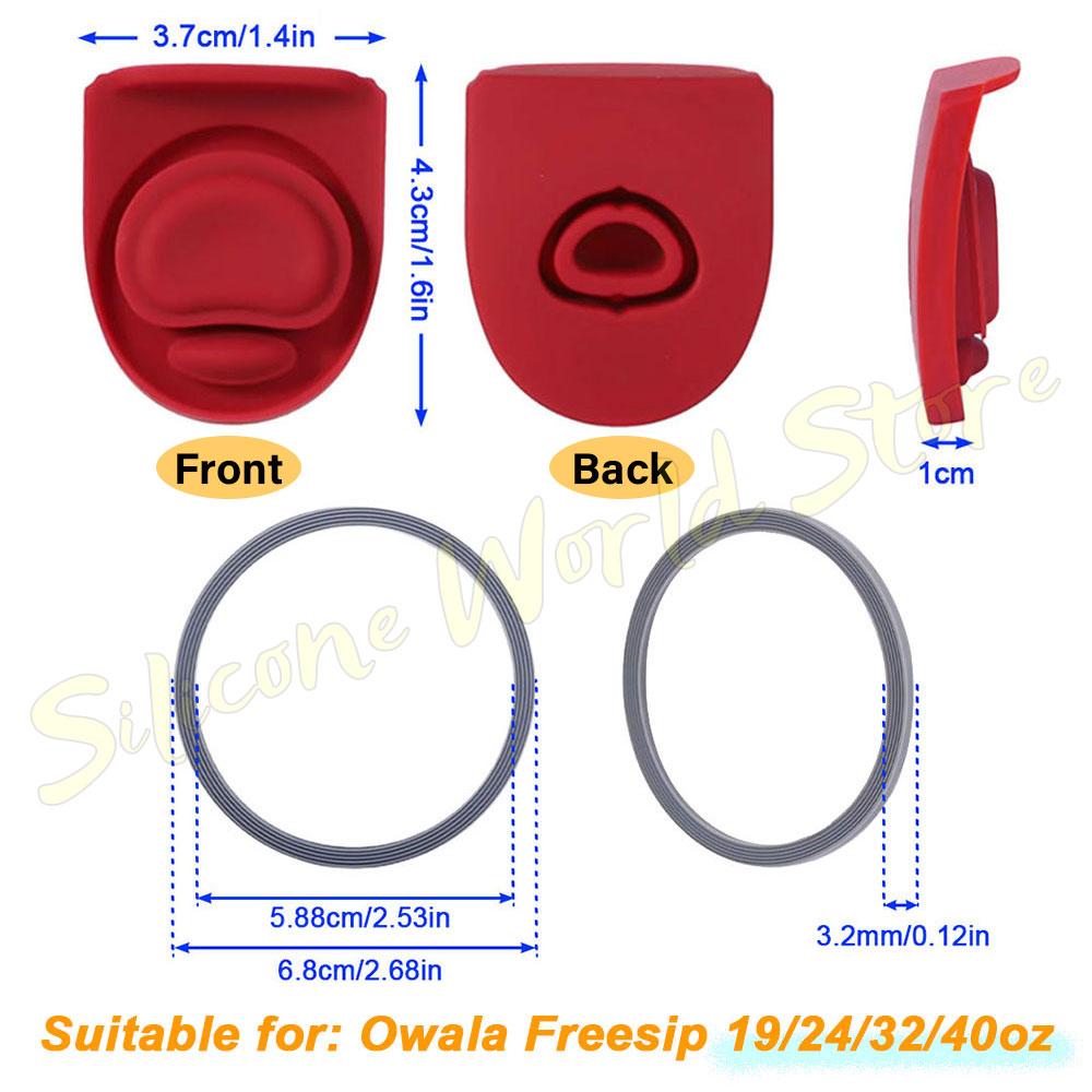 SW 2PCS Silicone Replacement Stopper Seal Gasket Seal Ring Leak Proof Water Bottle Top Lid Parts for Owala FreeSip 19/24/32/40oz