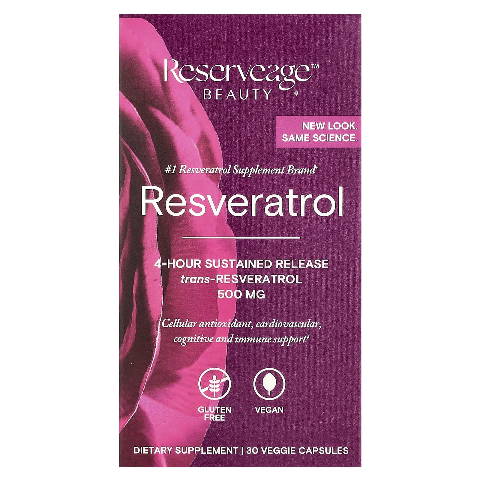

Resveratrol, Trans-Resveratrol, 500Mg, 30 Veggie Capsules