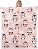 Cartoon Santa Claus Blankets,Merry Christmas Throw Blanket for Kids Girls Boys Teens Room Decor,Snowflake Gingerbread Fleece
