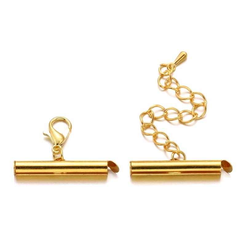 Set of 10 Versatile Connectors Crimp End Caps Extending Chains Jewelry Findings DIY Bracelet Jewelry Making Accessories