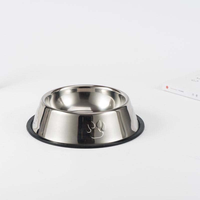 Non-Slip Stainless Steel Pet Bowl with Footprints - Ideal for Dogs and Cats Food/Feeding Utensil