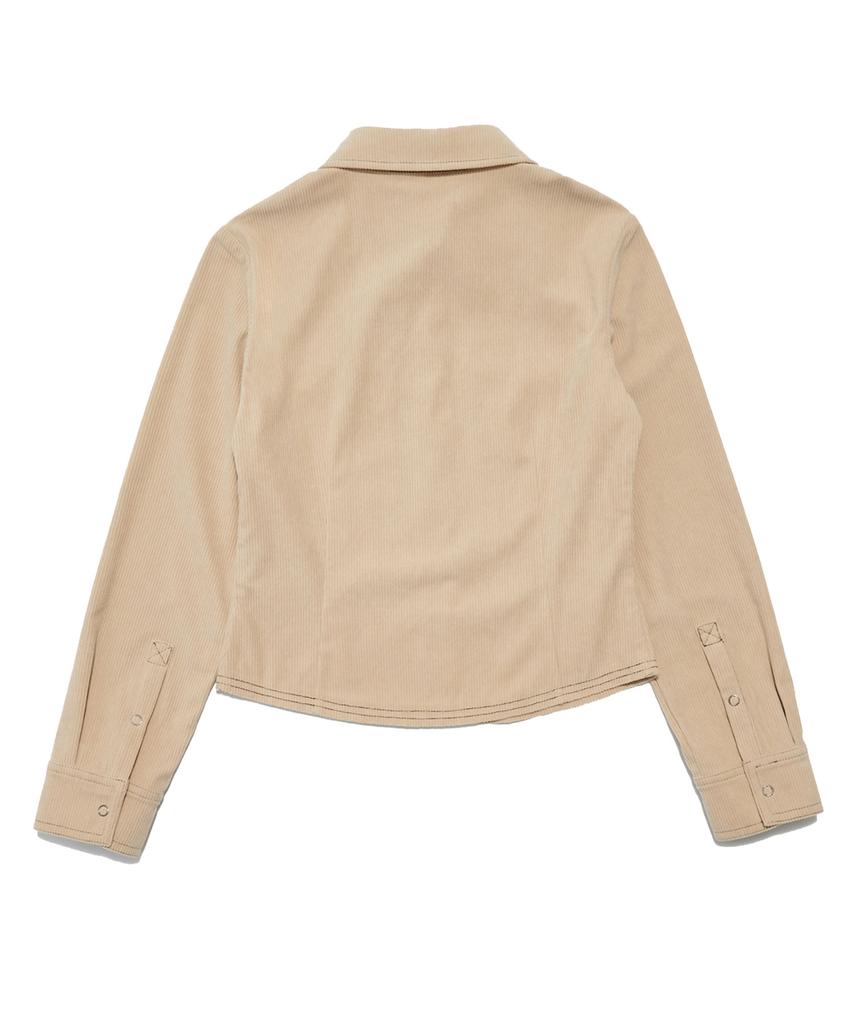 DELICCENT Corduroy Western Shirt [Beige]