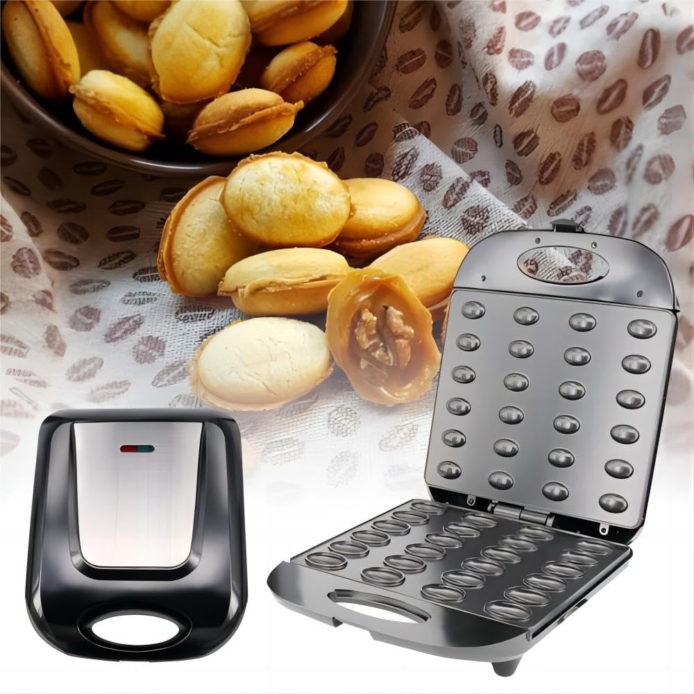 Cookie Maker 24 Holes Mold Maker Electric Walnut Cake Maker Mini Nut Waffle Bread Machine Sandwich Iron,Toaster Baking Br