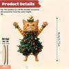 6PCS Christmas Tree Pendants Cute Cat Hanging Ornaments 2D Flat Wooden Pendant For Car Backpack Xmas Tree Decorations Party