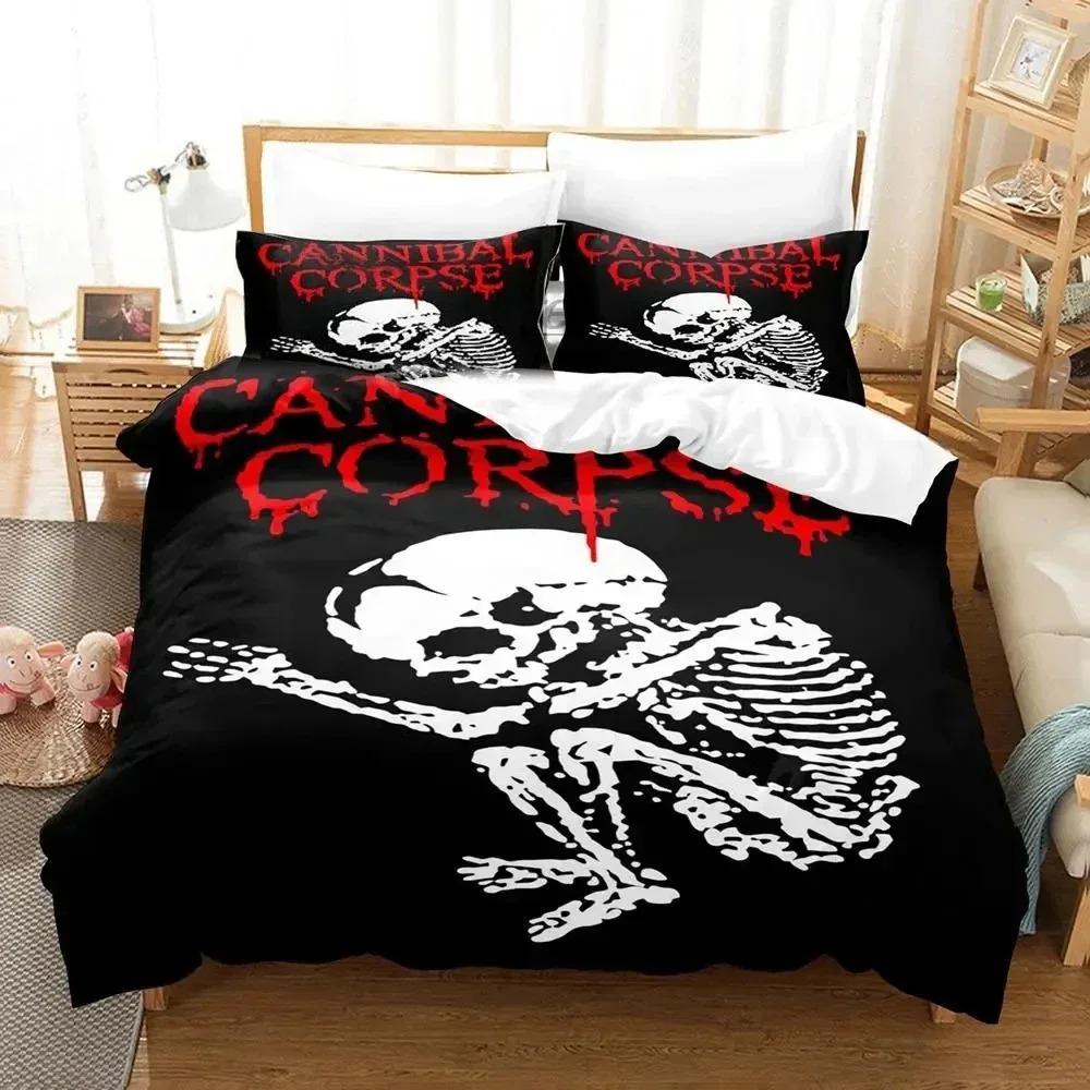 3D Print Cannibal Corpse Bedding Set Duvet Cover Bed Set Quilt Cover Pillowcase Comforter King Queen Size Boys Adult Bedding Set