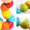 Colorful Wooden Jigsaw Worms Children Early Education Puzzle Finger Games