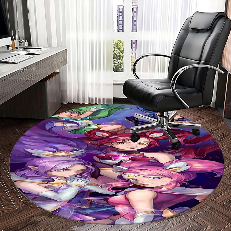 Fantasy Heroes,Anime Characters Chair Mat Round Rug Office Carpet, Non Slip, Suitable for Living Rooms, Bedrooms Decor 1205544a