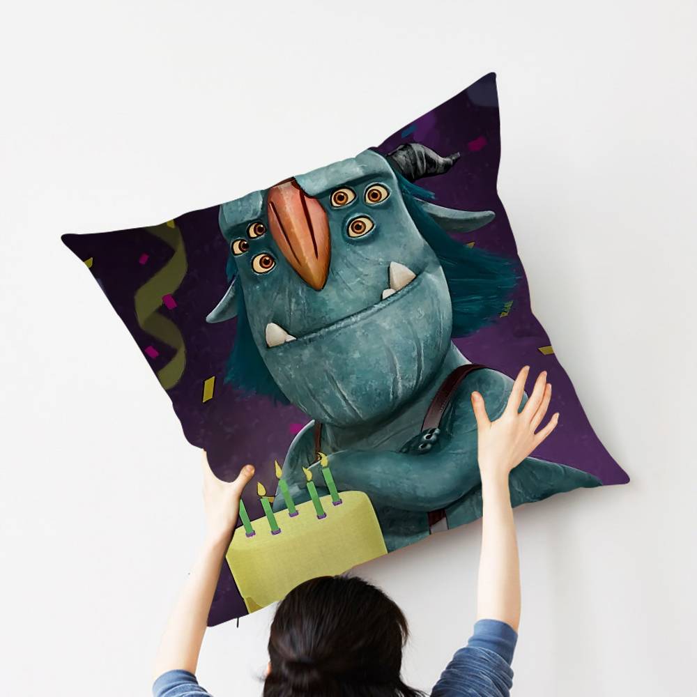 Anime Trollhunters Pillow Covers Cartoon Sofa Decorative Home Double-sided Printing Short Plush Cute Cushion Cover