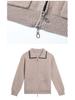 100% Pure Wool Women's Zipper Stand Collar Sweater Coat for Spring and Autumn/Winter Warmth, Ideal for Mid-Aged and Elderly