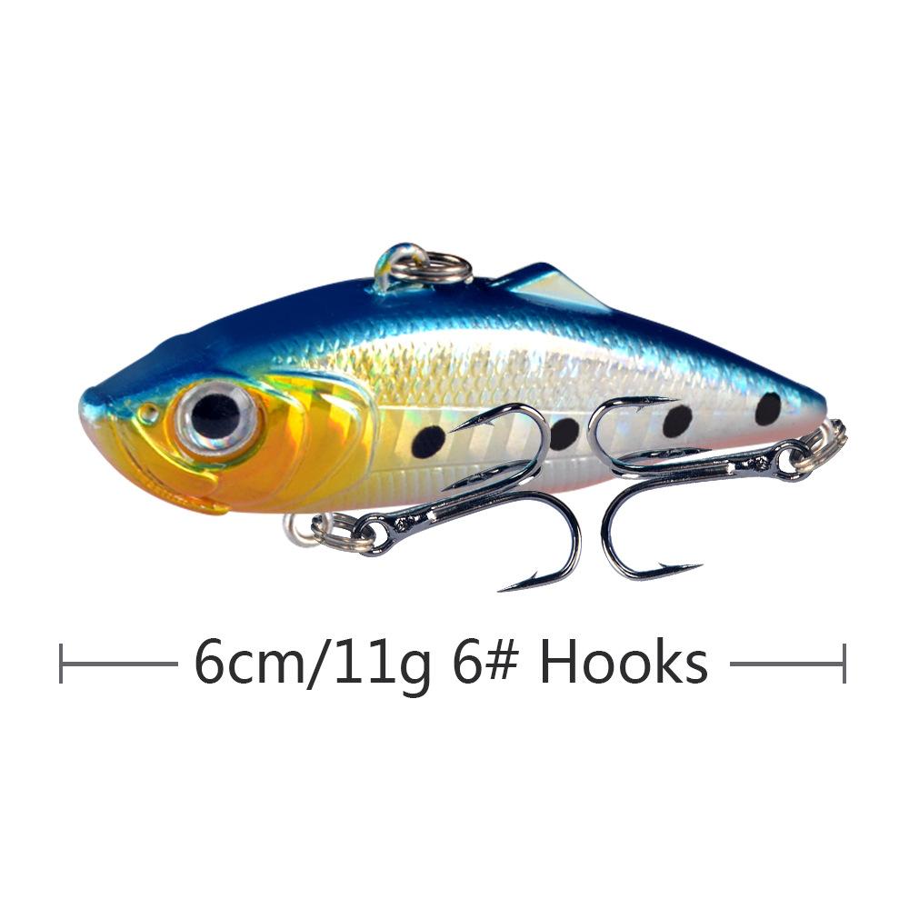 6cm Lure Bait VIB11 High-Vibration Bionic Lure with Reinforced Blood Groove Hook Specifally Designed for Largemouth Bass Fishing
