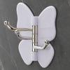 4PCS Butterfly Rotating Self Adhesive Hook, 3-Hook 270 Swivel Design, No Drill Wall Mount Storage Hooks, for Hanging Towels Keys Bags Hats