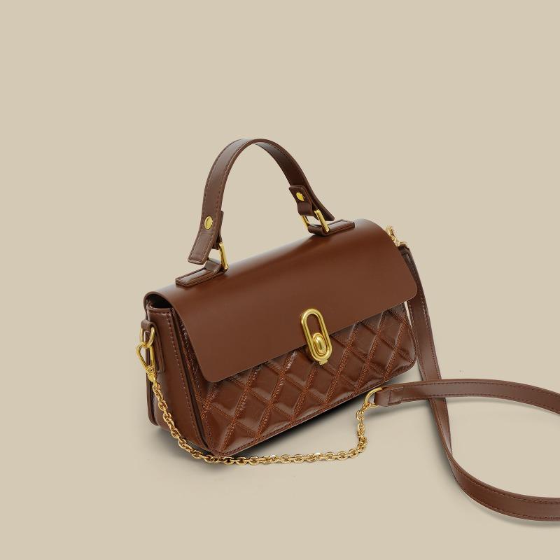 Leather Light Luxury Small Bag Summer New Daily Commute Casual Versatile Fashion Diamond Square Bag