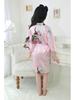 Girls' Silk Peacock Kimono Robe - Children's Nightgown Sleepwear Bathrobe