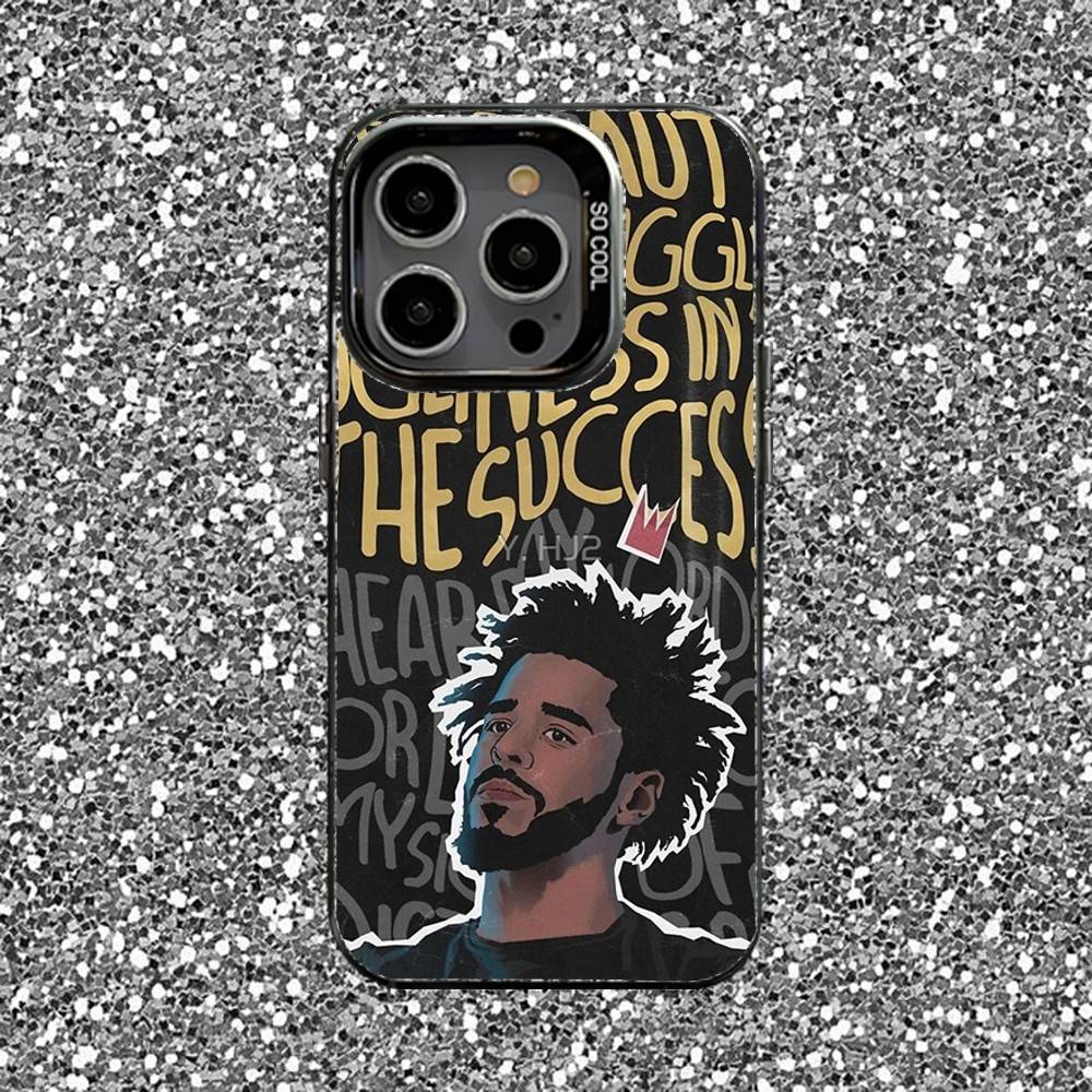 Rapper J Cole Phone Case For iPhone 16,15,14,13,12,11,Pro,XS,Max,Plus,Mini,SE Black Candy Matte Shockproof Cover
