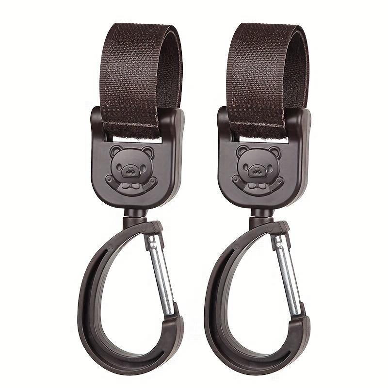 

2 шт. Гачки для дитячого візка Поворотні для підвішування сумки 360 градусів Органайзер для візка Сумка для зберігання Вішалка Універсальні аксесуари для коляски для вулиці кавовий