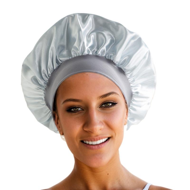 

Adjust Solid Satin Bonnet Hair Styling Cap Догляд за довгим волоссям Жіночий нічний капелюх для сну Шовкова голова Шапочка для душу Інструмент для укладання волосся
