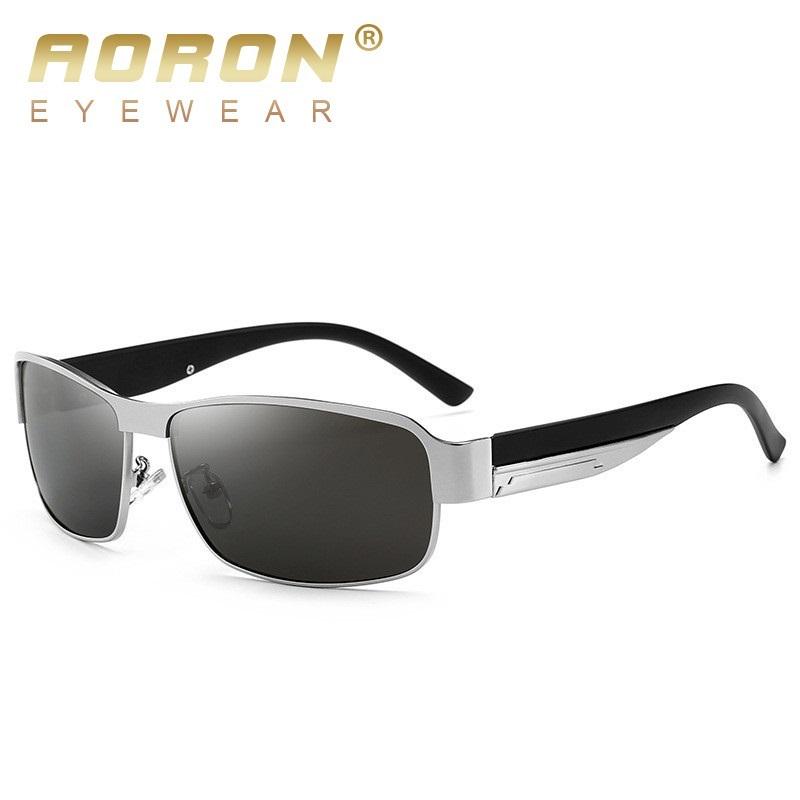 aoron Vintage Retro Square Polarized Sunglasses Men Fashion Outdoor Driving UV Protection Glasses