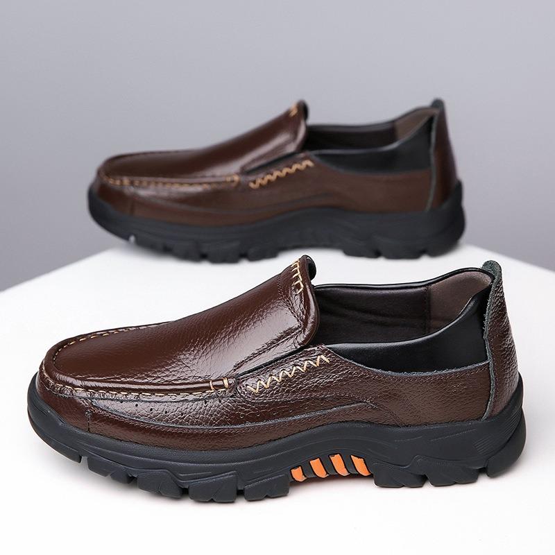 FashionBritish Platform Leather Shoes for Men Fashion Casual Men Driving Shoes Spring Autumn Designer Solid Color Light Loafers Male