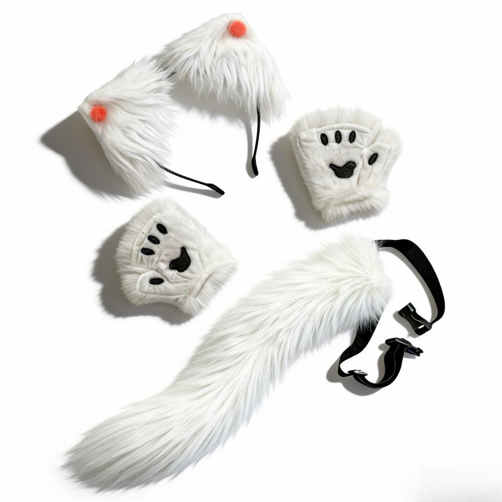 New Halloween-style fox mask for masquerade parties, featuring a half-face fox demon cat mask and a fox tail accessory