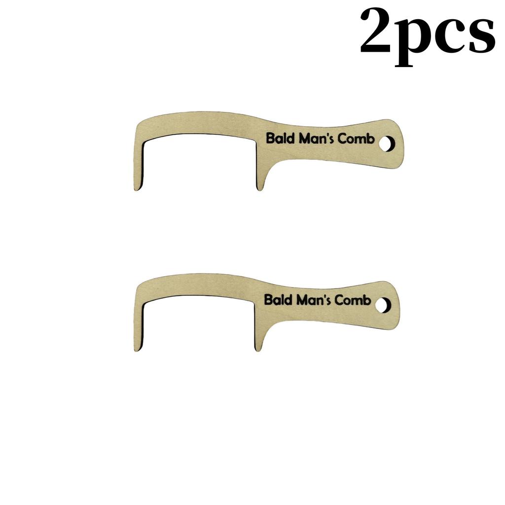 1/2 Adet Komik Kel Adamlar Tarak Fırça Ahşap Saçsız Dişsiz Saç Fırçası Yetişkin Erkekler Saç Dökülmesi Arkadaşlar Bakım Aracı için Gag Hediyesi