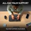 Logitech WAVE KEYS ergonomic keyboard, wireless Bluetooth dual-mode with built-in palm rest, comfortable office multi device connection