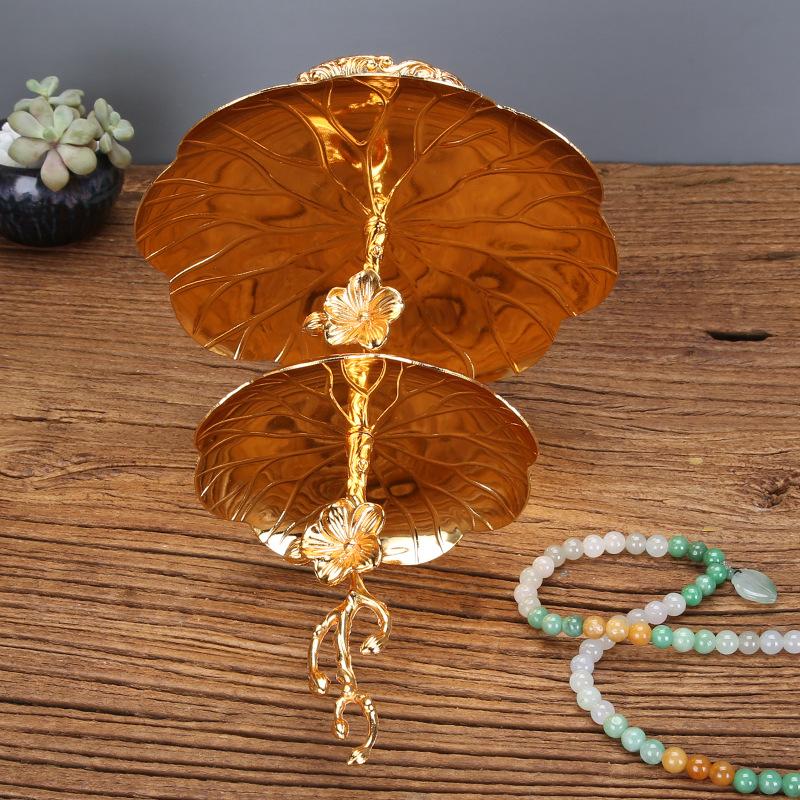 2 Tier Cupcake Serving Tray Metal Fruit Dessert Display Holders for Tea Party Christmas Wedding Decor