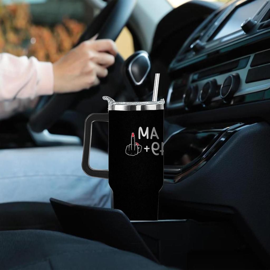 I Am 49 Plus Middle Finger Tumbler 40oz Tumbler with Handle Insulated for Hot and Cold Tumbler with Lids and Straws Christmas Gift for Women