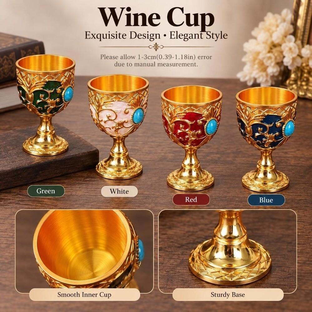 1pc Diamond-encrusted Metal Chalice Goblet Embossed Goblet Bars Restaurants Home Decor