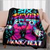 1PC Custom Name "Six Seven Retro Robot" Flannel Blanket Versatile,all-season Throw Suitable for the Living Room,bedroom,camping,travel,and Gift