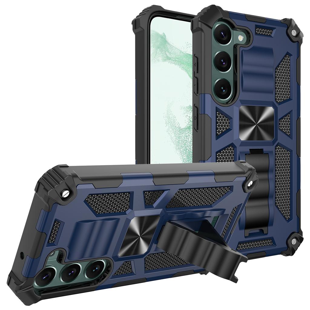Camouflage Rüstung Stoßfeste Hülle Für Samsung Galaxy A15 A16 A17 A26 A36 A55 A56 TPU Rahmen Kunststoff Versteckter Ständer Handyhülle