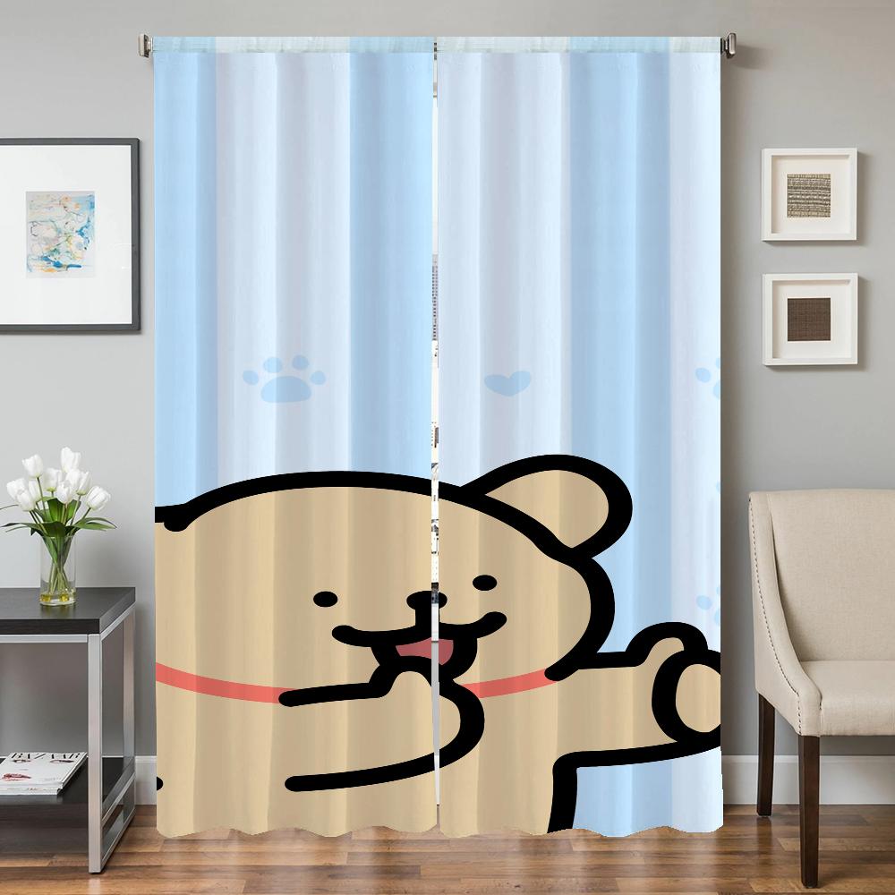 

Домашний интерьер Кухня Шторы для гостиной 2 шт. Плотные шторы Дверная занавеска Мальтийская собака Разделительная перегородка Спальня Украшение W50xH70cmx2pcs-CL