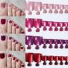 96Pcs Square Glossy Aesthetic Red Crystal Cat Eye Acrylic Press On Toenails Short Square False Nails Set,Cat Eye Nails For Woman Girls Nail Supplies
