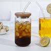 Creative Wide Mouth Mason Jar Drinking Glasses with Bamboo Lids and Straws Cute Reusable Smoothie Cups Iced Coffee Cup