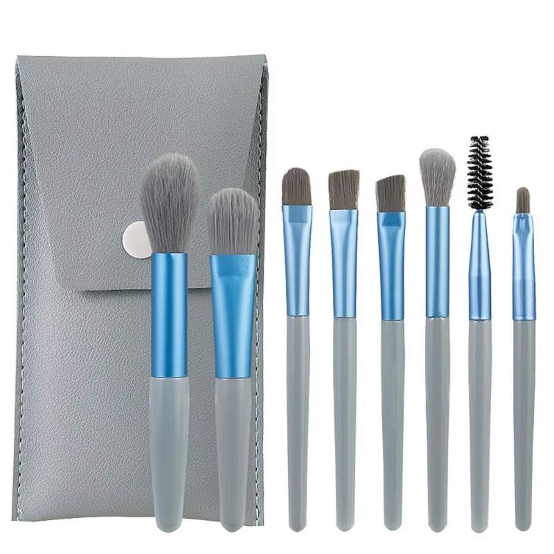 8 Pcs Premium Professional Makeup Brush Set Soft Synthetic Bristles Portable Pu Case For Daily Use Travel And Beauty Enthusiasts