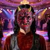 Strany Čertovská maska Halloween Červená Cosplay maska, Strašidelný Zlatě rohatý démon Latexová Lehká Maškarní Kostým Párty Celoplošná pro Muže Dospělé Horor