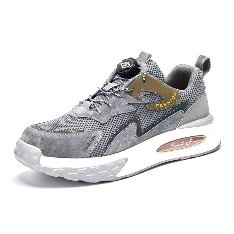 

Non-slip Work Safety Shoes For Men Steel Toe Cap Protective Shoes Puncture-Proof Work Shoes Sneakers Rotating Button Men Shoes 38