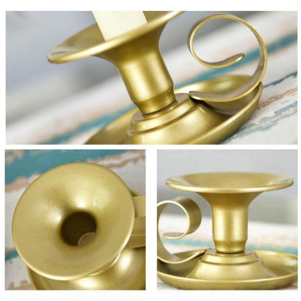 Romantic Iron Candlestick Stand Small Wedding Candle Tray Retro Teacup Candle Holder  Dinning Decor