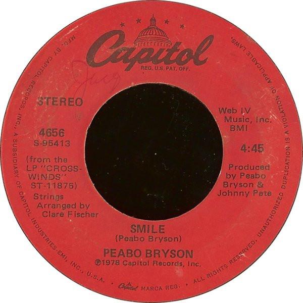 

7inch Record PEABO BRYSON - I m So Into You / Smile 4656 Capitol Records 1978 US Soul/Funk Used