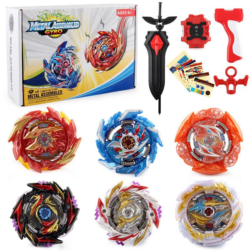 Exciting Xd168-37a Spinning Top Toy Set With Six Colorful Tops And Launchers For Endless Fun