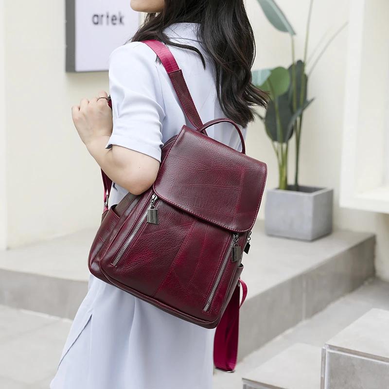 Large Capacity Soft Solid Women's Backpacks Zippered Interior Pocket High-Quality Bags Fashion Compartments