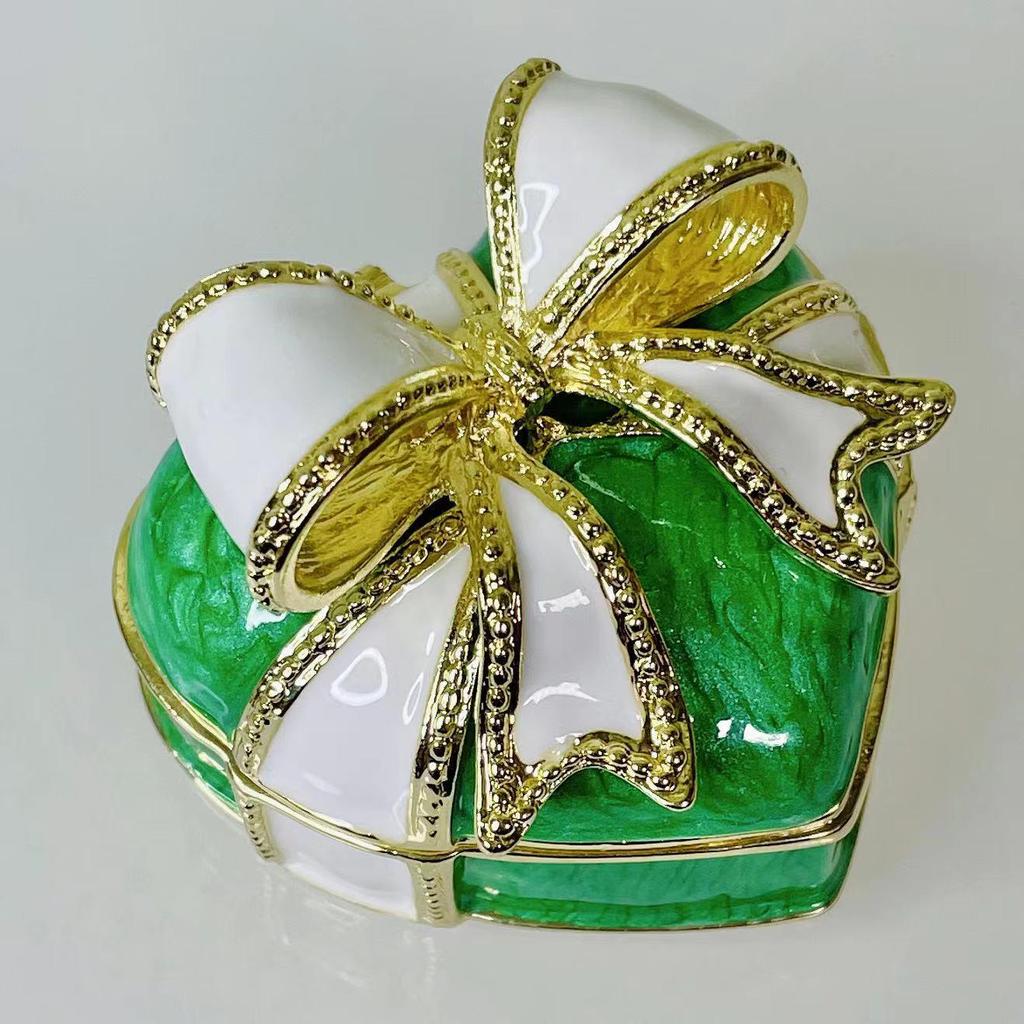 Cloisonné Enamel Bowknot Princess Jewelry Box - Heavy Duty Wedding Ring Storage