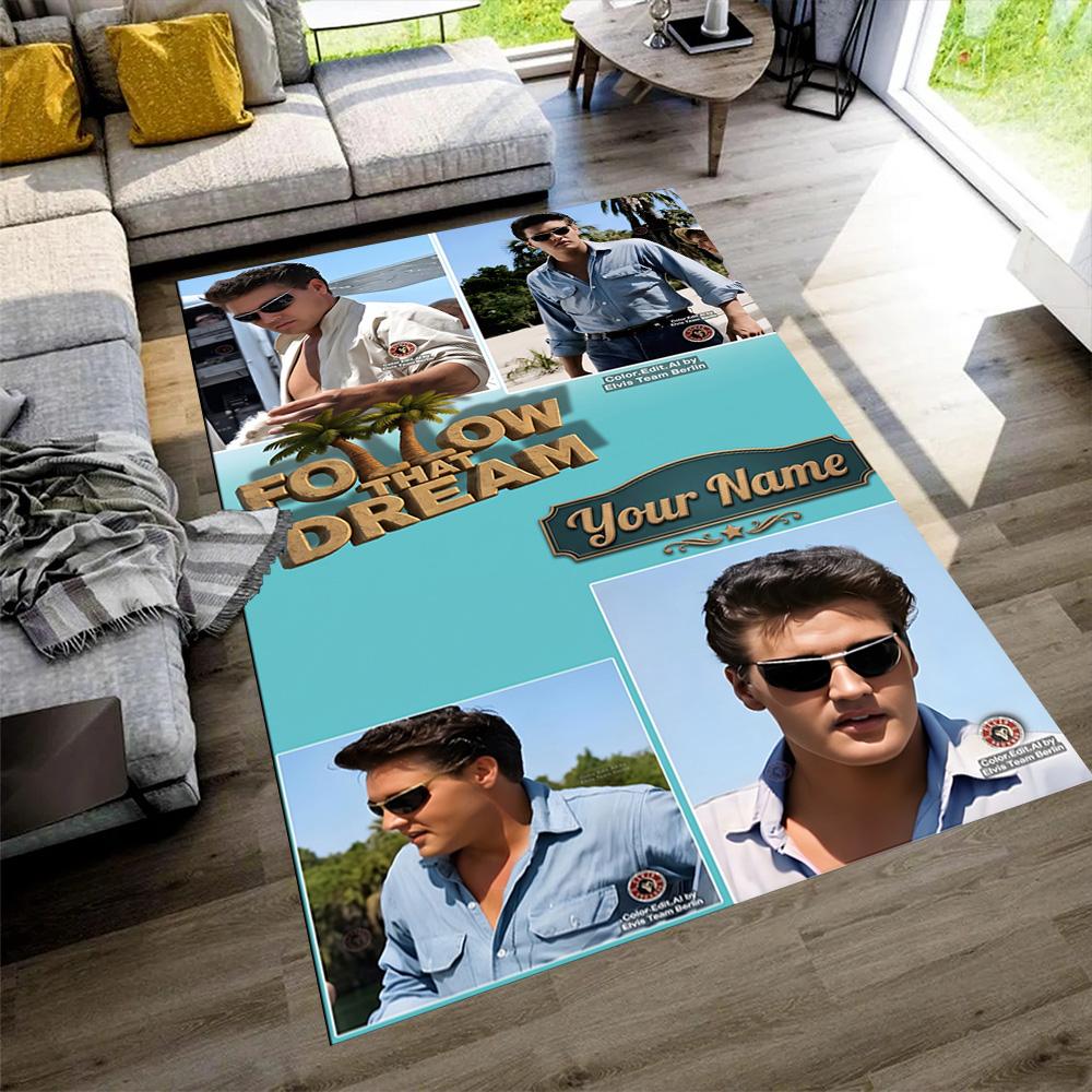 Elvis Presley Customize Your Name Floor Rug Office Rug Perfect for Decorate Room Outdoor Living Rooms Dining Room Antislip Carpet Office Home Decor