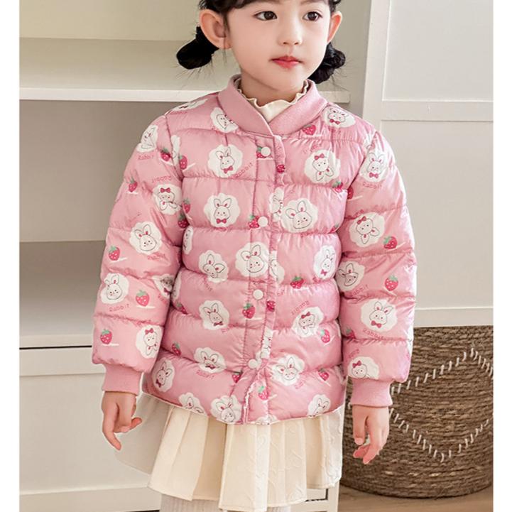 Boy's Warm Cotton-padded Clothes Foreign Style Winter Baby Boy Thickened Short Cotton-padded V-neck Jacket Children's Autumn Cute Cartoon Print Coats