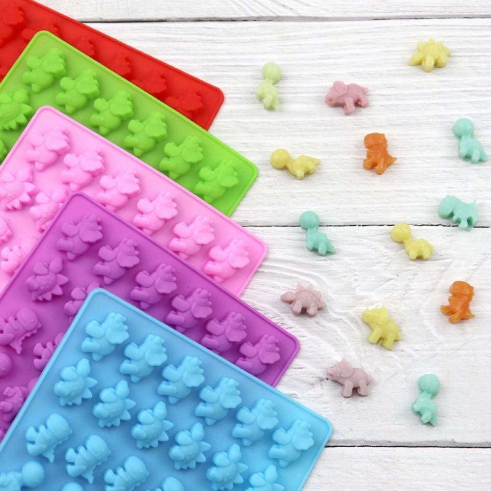DIY Dinosaur Chocolate Mold 48 Cavity Jelly Fondant Mold Flexible Silicone Mold  Pastry Making