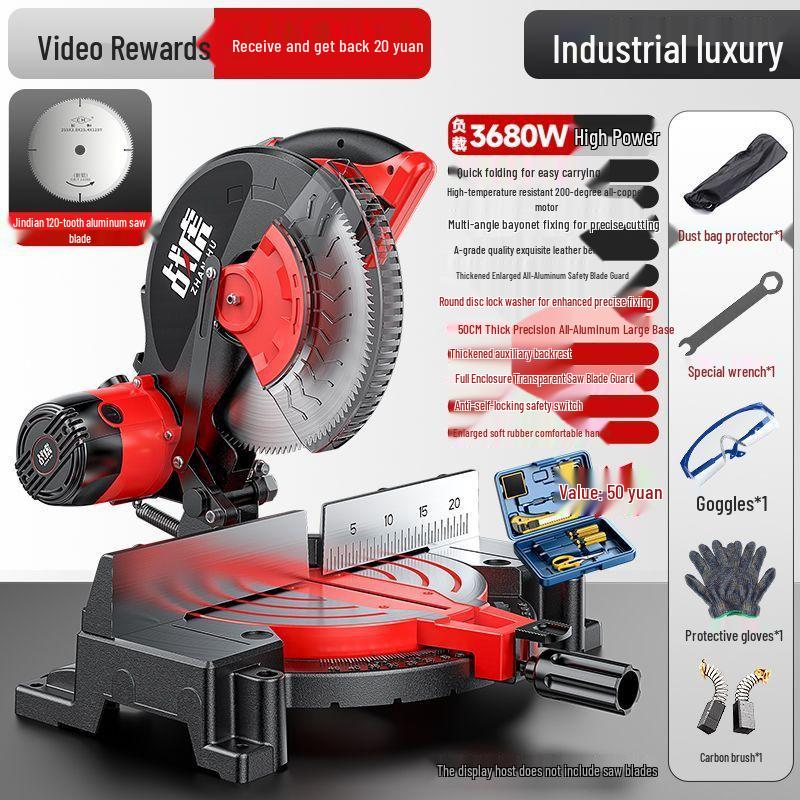 High-Precision 10" Aluminum Cutting Machine & 12" 45° Miter Saw for Wood Corners