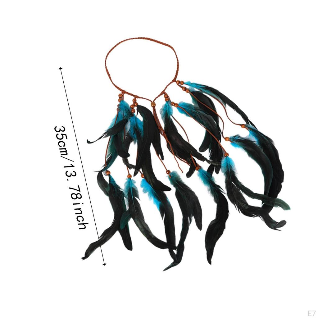 Boho čelenka z umělých peří Vlasové doplňky Indická pokrývka hlavy na maškarní ples