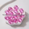 Acrylic Peach Heart Skirt Trim: Glossy Beaded Phone Charm