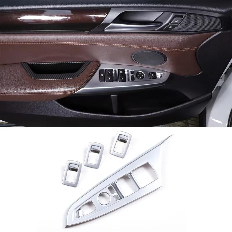 For BMW X3 X4 F25 F26 2011-2017 ABS Carbon fiber Car Window Glass Lift Button Decorative Frame Sticker Car Interior Accessories